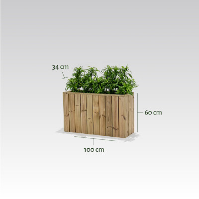 ZOWN Atrium wooden flower pot, 100 x 34 x 60 cm, 61 l