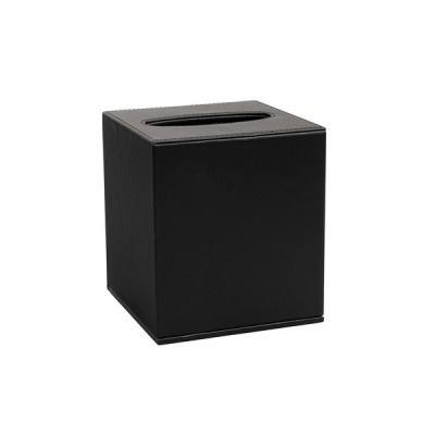 Leather napkin holder 130 x 145 x 130 mm The Londoner Noir, black