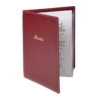 Menu Securit Classic A4 - burgundy red