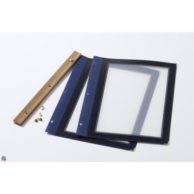 Securit Wood Line A4 menu - blue