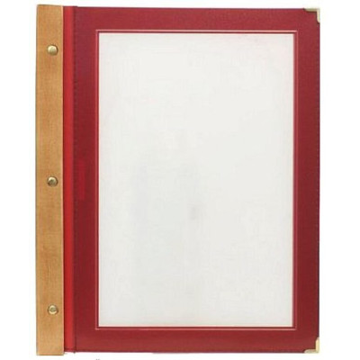 Menu Securit Wood Line A4 - burgundy red