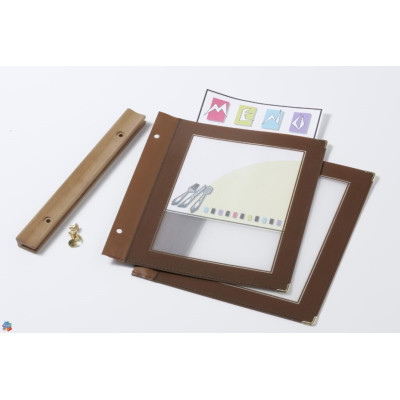 Menu Securit Wood Line A5 - brown