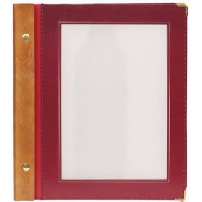 Menu Securit Wood Line A5 - burgundy red