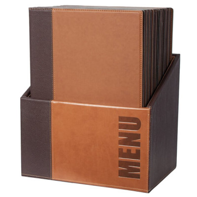 Box with menus Securit Trendy - light brown