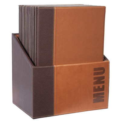 Box with menus Securit Trendy - light brown