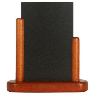 Securit table stand with labeling table small - Mahogany