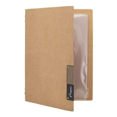 Menu A4 Nature, with one insert (4 pages), made of cellulose, natural