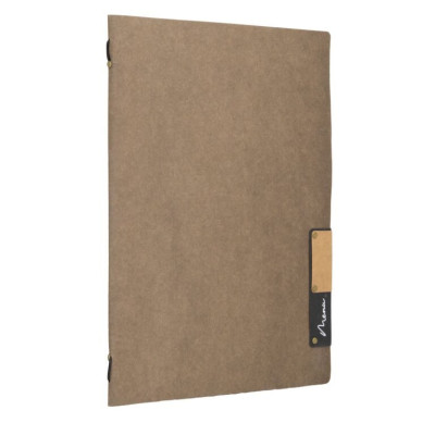 Menu card A4 Nature, with one insert (4 pages), made of cellulose, brown