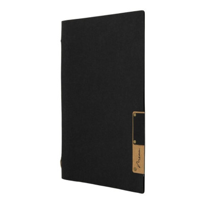 Menu card A4 Nature, with one insert (4 pages), made of cellulose, black