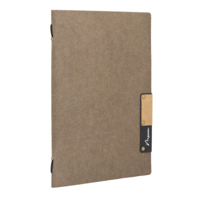 Menu card A5 Nature, with one insert (4 pages), made of cellulose, brown