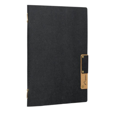 Menu card A5 Nature, with one insert (4 pages), made of cellulose, black