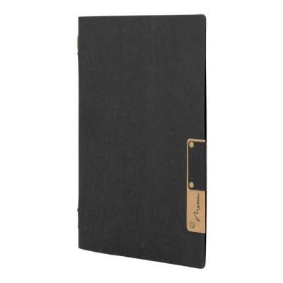 Menu card A5 Nature, with one insert (4 pages), made of cellulose, black