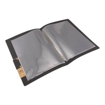 Menu card A5 Nature, with one insert (4 pages), made of cellulose, black