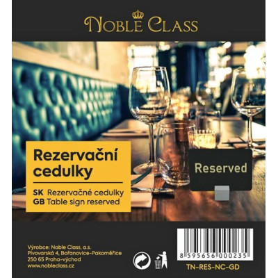 Table reservation tables with the golden inscription "RESERVED", 5 pcs
