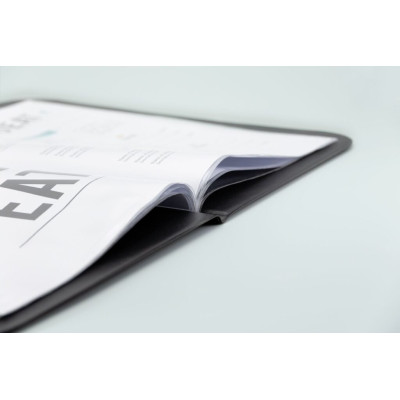A4 PVC menu card, fixed number of inserts with 10 displayed pages, black