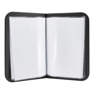 A4 PVC menu card, fixed number of inserts with 10 displayed pages, black