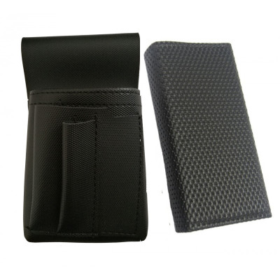 Leatherette set - cash register (black, ribbed, 2 zips) and New Barex pocket