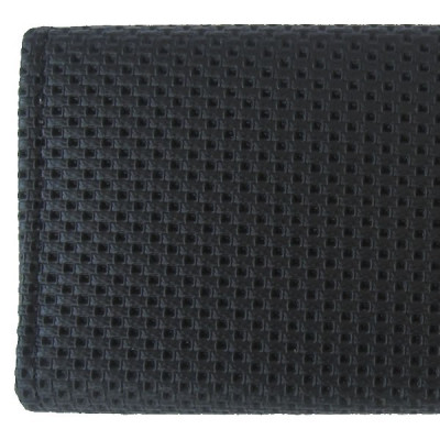 Waiter cashier bag - 2 zippers, leatherette, ribbed, black