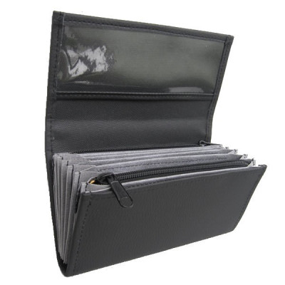 Waiter cashier bag - 2 zippers, leatherette, black