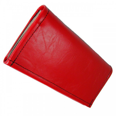 Waiter cashier bag - 2 zippers, leatherette, red