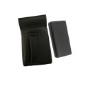 Leatherette set - cash register (black, imitation leather, 2 zips) and New Barex pocket