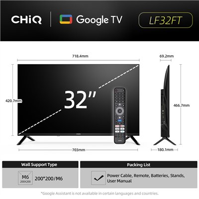 CHiQ LF32FT – FHD LED Google TV, 32” (81 cm)