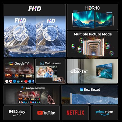 CHiQ L40FT – FHD LED Google TV, 40” (102 cm), 2+2 year warranty