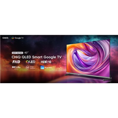CHiQ L40QST – FHD QLED ultra-thin metallic Google TV, 40” (102 cm), 2+2 year warranty