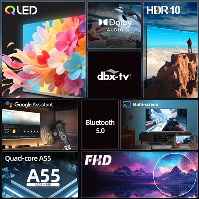 CHiQ L40QST – FHD QLED ultra-thin metallic Google TV, 40” (102 cm)