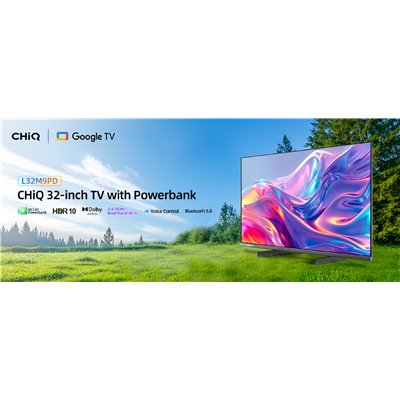 CHiQ L32M9PD - FHD LED Google TV with power bank in a beach bag, 32" (81 cm), Wifi 5G