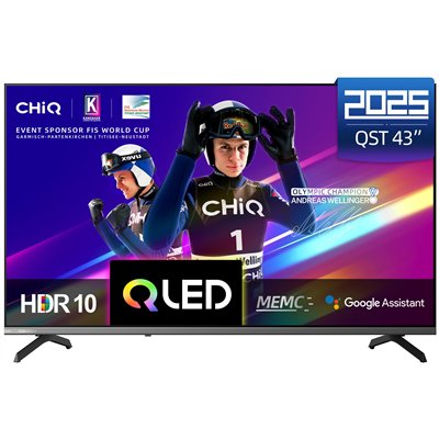 CHiQ U43QST – UHD QLED metallic Google TV with DLG 120 Hz, 43” (109 cm)
