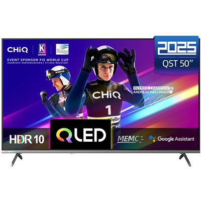 CHiQ U50QST – UHD QLED ultra-thin metallic Google TV with DLG 120 Hz, 50” (127 cm)