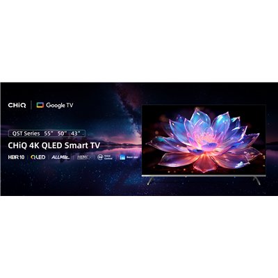 CHiQ U50QST – UHD QLED ultra-thin metallic Google TV with DLG 120 Hz, 50” (127 cm)