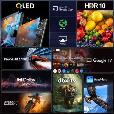 CHiQ U50QST – UHD QLED ultra-thin metallic Google TV with DLG 120 Hz, 50” (127 cm), 2+2 year warranty