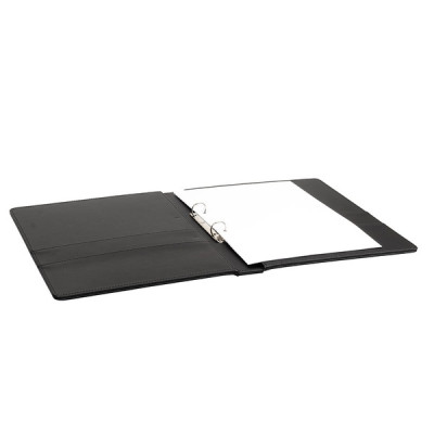 Leather binder A4 246 x 320 x 40 mm The Londoner Noir, black (Sale is possible only in quantities of 4 pieces)