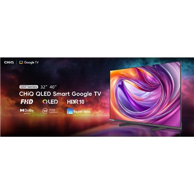 CHiQ L32QST – FHD QLED Google TV bez okvira, 32” (81 cm), ultra tanki, metalni, 2+2 godine jamstva