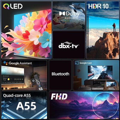 CHiQ L32QST – FHD QLED Google TV bez okvira, 32” (81 cm), ultra tanki, metalni, 2+2 godine jamstva