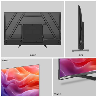 CHiQ L32QST – Televizor Google QLED FHD fără ramă, 32” (81 cm), ultrasubțire, metalic, garanție 2+2 ani