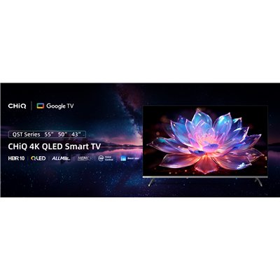 CHiQ U55QST – UHD QLED Google TV bez okvira s DLG 120 Hz, 55” (140 cm), ultra tanki, 2+2 godine jamstva