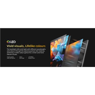 CHiQ U55QST – UHD QLED Google TV bez okvira s DLG 120 Hz, 55” (140 cm), ultra tanki, 2+2 godine jamstva