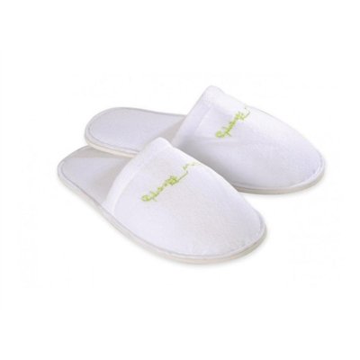 Slippers Nature Philosophy, white terry velor, closed toe