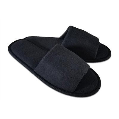 Slippers, black, open toe, 28 cm