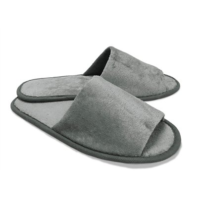 Slippers, gray, open toe, 28 cm