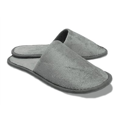 Slippers, gray, closed toe, 30 cm