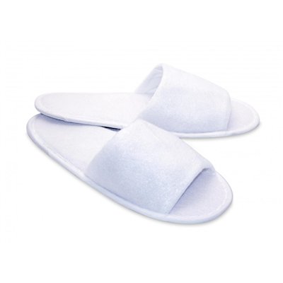 Slippers Basic, white, open toe, 28 cm