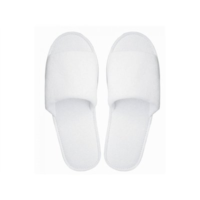 Terry slippers, white, open toe