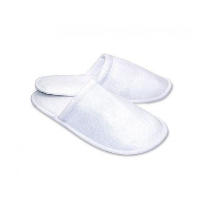Slippers Basic, white, closed toe, 30 cm