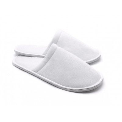 Terry slippers, white, closed toe