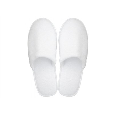 Terry slippers, white, closed toe