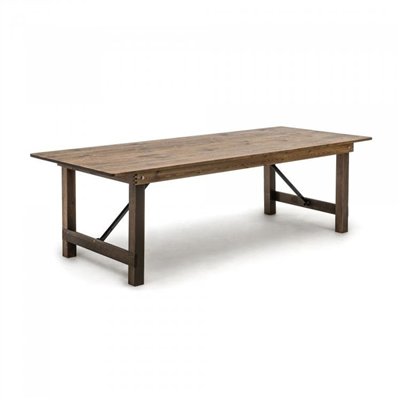 Folding wooden dining table FERMETTE LOW, 255 x 100 x 74 cm, Pine